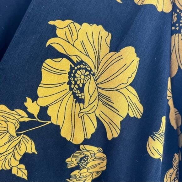 Reset by Jane Black Yellow Gold Floral Ruffle Dress Size Medium - Picture 10 of 15